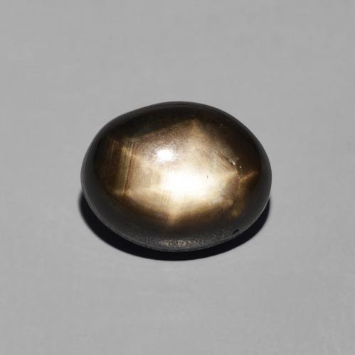4.38ct 天然 黑色 星光蓝宝石, 椭圆形, 不透明