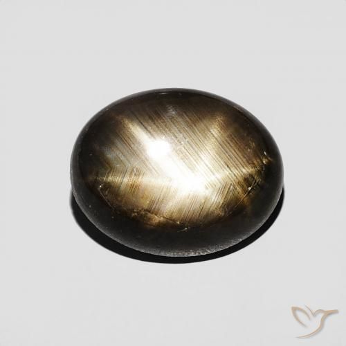 2.36ct 天然 黑色 星光蓝宝石, 椭圆形, 不透明