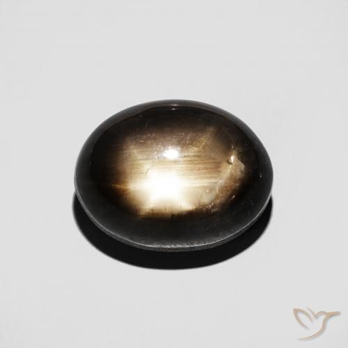 4.91ct 天然 黑色 星光蓝宝石, 椭圆形, 不透明
