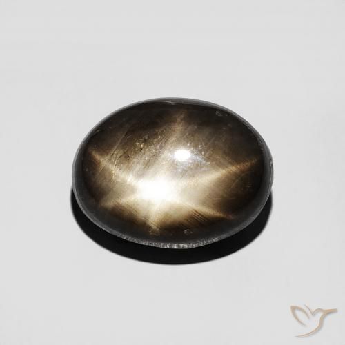 4.61ct 天然 黑色 星光蓝宝石, 椭圆形, 不透明