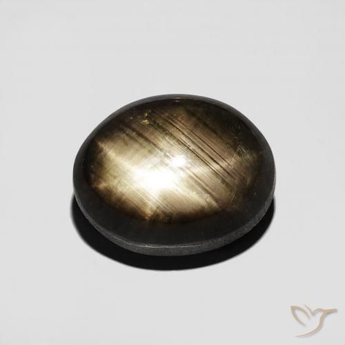 5.20ct 天然 黑色 星光蓝宝石, 椭圆形, 不透明