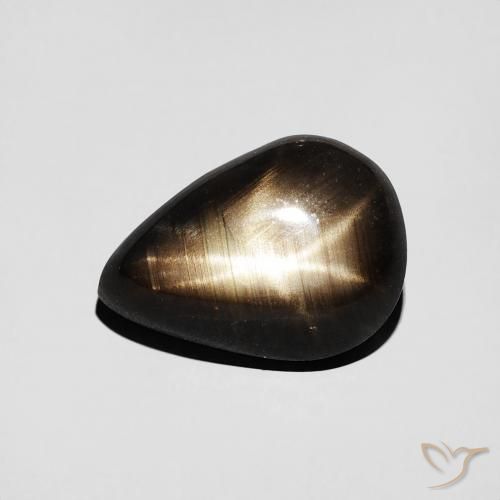 4.01ct 天然 黑色 星光蓝宝石, 梨形, 不透明