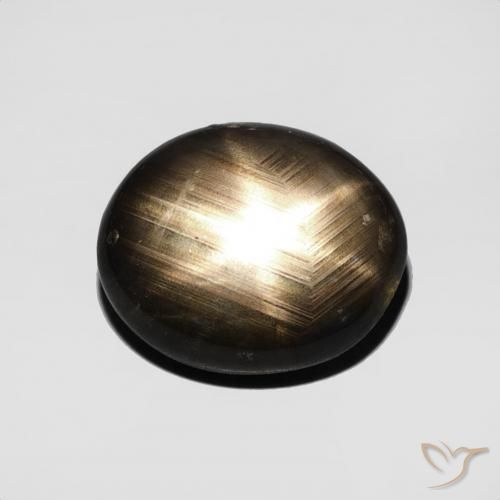 4.35ct 天然 黑色 星光蓝宝石, 椭圆形, 不透明