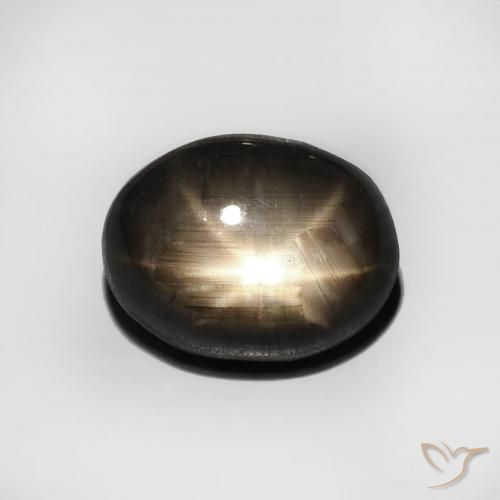 5.13ct 天然 黑色 星光蓝宝石, 椭圆形, 不透明