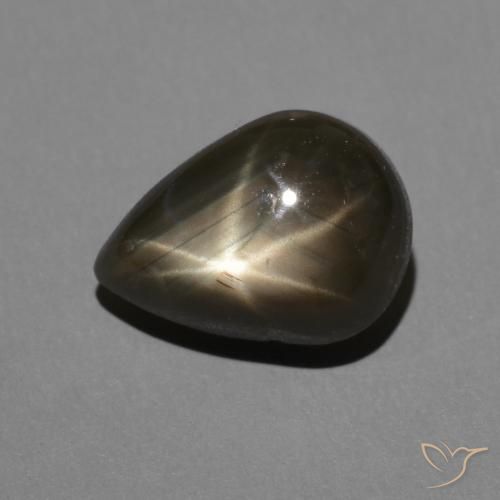 2.50ct 天然 黑色 星光蓝宝石, 梨形, 不透明