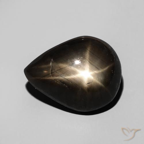 4.69ct 天然 黑色 星光蓝宝石, 梨形, 不透明