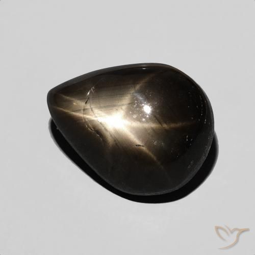 4.69克拉天然星光蓝宝石，梨形，不透明