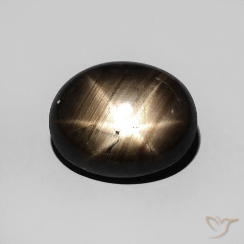 3.76ct 天然 黑色 星光蓝宝石, 椭圆形, 不透明