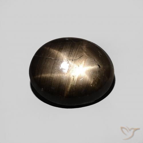 3.44ct 天然 黑色 星光蓝宝石, 椭圆形, 不透明