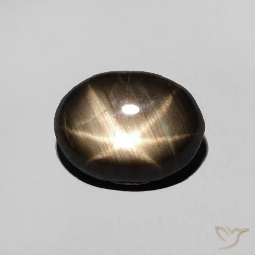 3.53ct 天然 黑色 星光蓝宝石, 椭圆形, 不透明