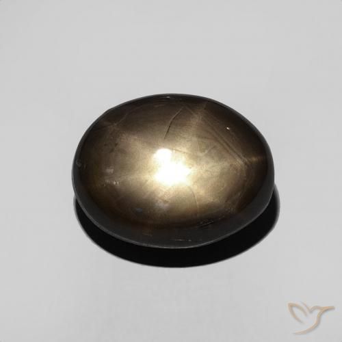 3.95ct 天然 黑色 星光蓝宝石, 椭圆形, 不透明
