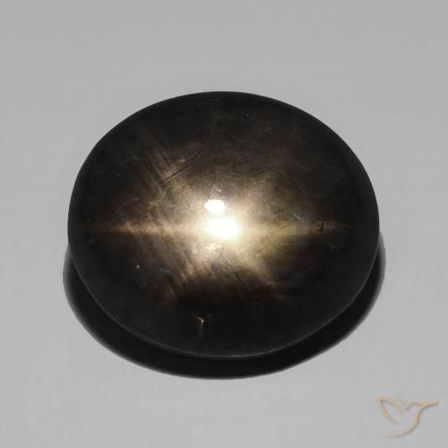 19.98ct 天然 黑色 星光蓝宝石, 椭圆形, 不透明