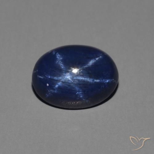 1.38ct 天然 深蓝色 星光蓝宝石, 椭圆形, 不透明