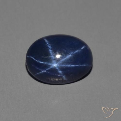 1.40ct 天然 深蓝色 星光蓝宝石, 椭圆形, 不透明