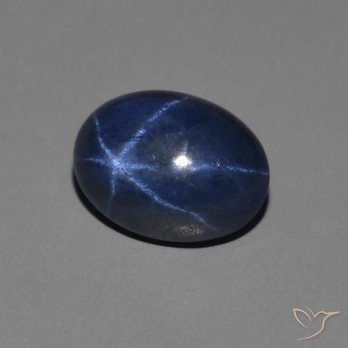 1.63克拉天然星光蓝宝石，椭圆形，不透明