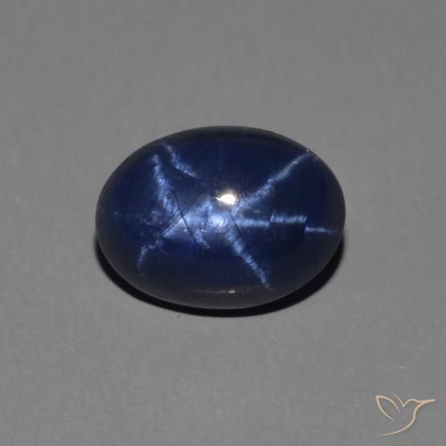 1.65ct 天然 深蓝色 星光蓝宝石, 椭圆形, 不透明