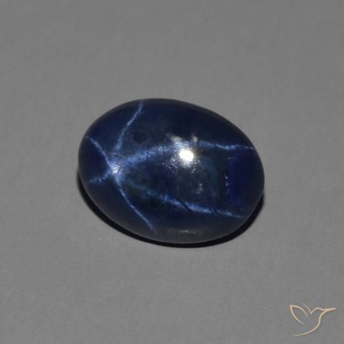 1.44克拉天然星光蓝宝石，椭圆形，不透明