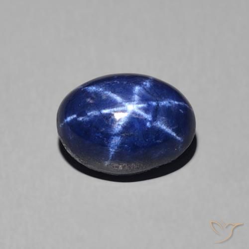 1.52ct 天然 暗蓝色 星光蓝宝石, 椭圆形, 不透明
