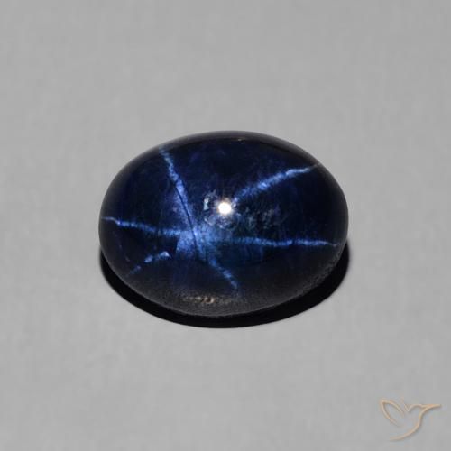 1.68ct 天然 深蓝色 星光蓝宝石, 椭圆形, 不透明