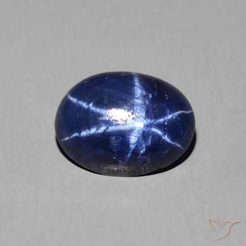 1.63ct 天然 深蓝色 星光蓝宝石, 椭圆形, 不透明