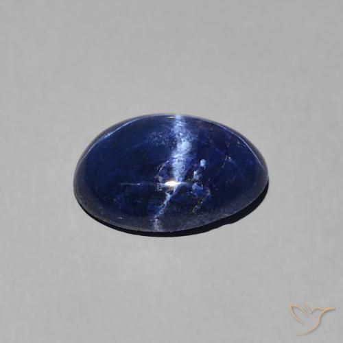 1.63克拉天然星光蓝宝石，椭圆形，不透明