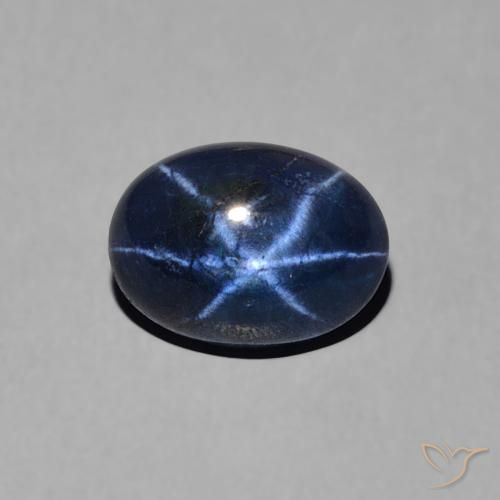1.57ct 天然 暗蓝色 星光蓝宝石, 椭圆形, 不透明