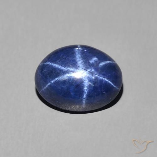 1.89ct 天然 深蓝色 星光蓝宝石, 椭圆形, 不透明