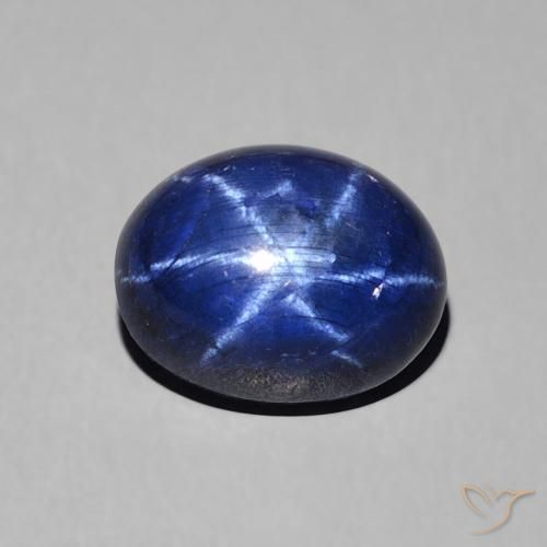 3.65ct 天然 深蓝色 星光蓝宝石, 椭圆形, 不透明