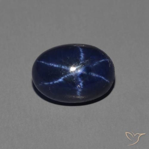 1.76ct 天然 深蓝色 星光蓝宝石, 椭圆形, 不透明