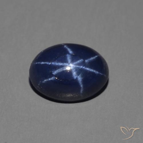 1.52ct 天然 深蓝色 星光蓝宝石, 椭圆形, 不透明