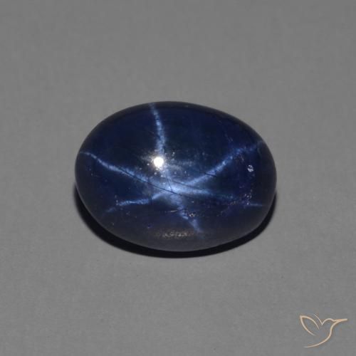 1.79克拉天然星光蓝宝石，椭圆形切割，7.2×5.3毫米，不透明