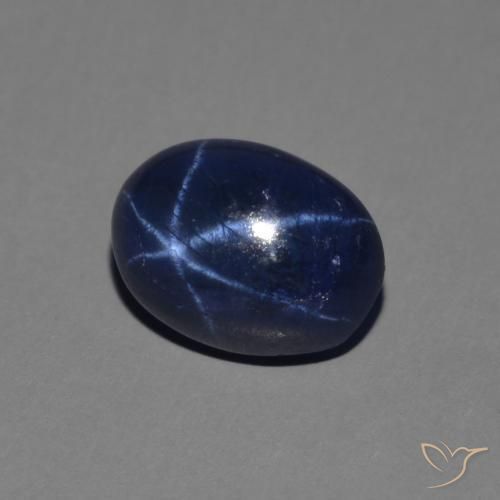 1.79克拉天然星光蓝宝石，椭圆形切割，7.2×5.3毫米，不透明