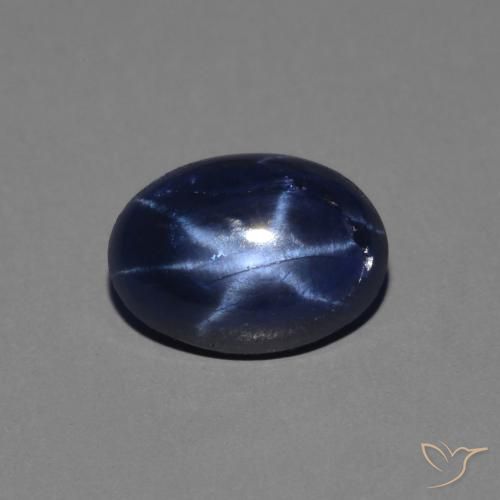 1.39ct 天然 深蓝色 星光蓝宝石, 椭圆形, 不透明