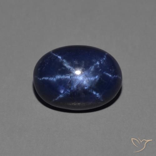 1.64ct 天然 暗蓝色 星光蓝宝石, 椭圆形, 不透明