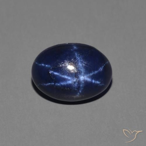 1.45ct 天然 深蓝色 星光蓝宝石, 椭圆形, 不透明