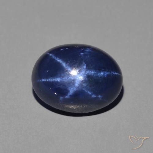 2.44ct 天然 暗蓝色 星光蓝宝石, 椭圆形, 不透明