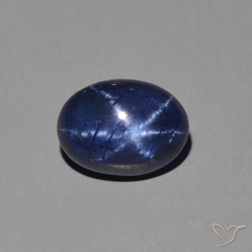 1.47ct 天然 深蓝色 星光蓝宝石, 椭圆形, 不透明