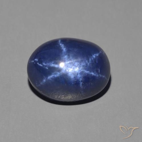 2.50ct 天然 深蓝色 星光蓝宝石, 椭圆形, 不透明