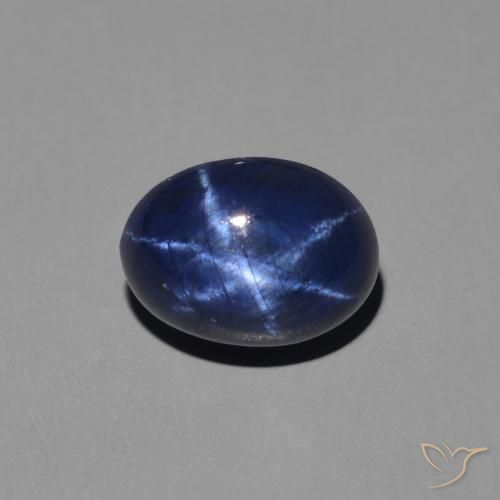1.60ct 天然 暗蓝色 星光蓝宝石, 椭圆形, 不透明