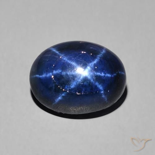 3.22ct 天然 暗蓝色 星光蓝宝石, 椭圆形, 不透明