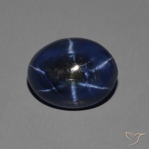 2.89ct 天然 暗蓝色 星光蓝宝石, 椭圆形, 不透明