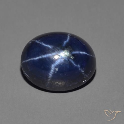 3.60ct 天然 海军蓝 星光蓝宝石, 椭圆形, 不透明