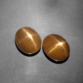 天然棕色星光日光石，椭圆形切割，11.2×9.1毫米，不透明