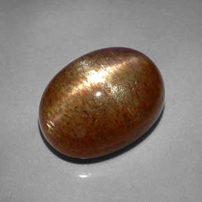 8.41克拉天然棕色星光日光石，椭圆形切割，13.9×10.5毫米，不透明