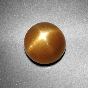 3.38克拉天然棕色星光日光石，圆形切割，9.00毫米，不透明