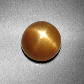 3.38克拉天然棕色星光日光石，圆形切割，9.00毫米，不透明