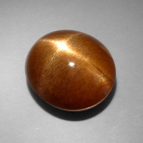 14.95克拉天然棕色星光日光石，椭圆形切割，15.9×14.3毫米，不透明