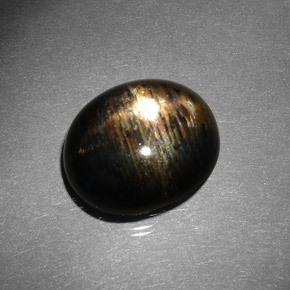 10.22克拉天然棕色星光日光石，椭圆形切割，14.6×12.1毫米，不透明