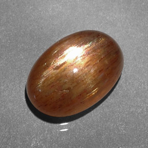 3.15克拉天然棕色星光日光石，椭圆形切割，11×7.5毫米，不透明