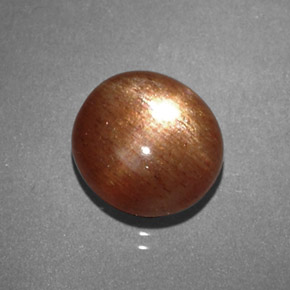 2.16克拉天然棕色星光日光石，椭圆形切割，8.6×8.1毫米，不透明